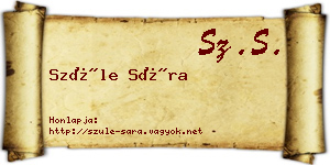Szüle Sára névjegykártya
